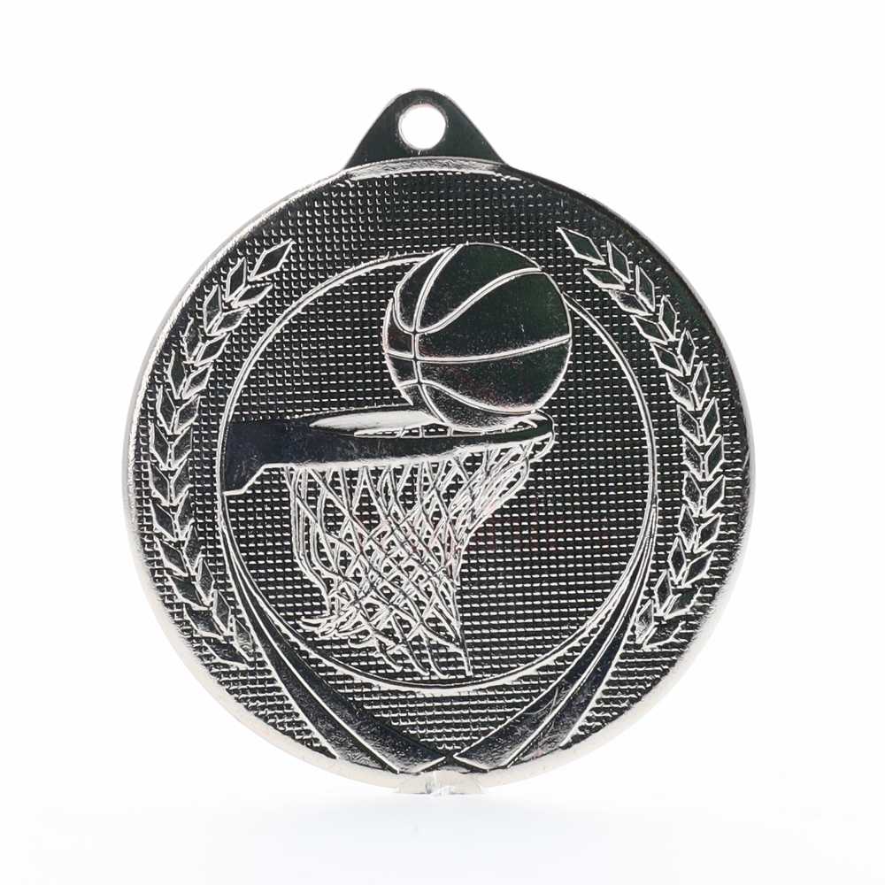 Garland Basketball Medal 50mm - Silver