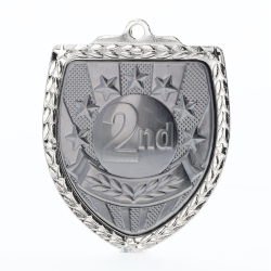 2nd Place Shield Medal 80mm - Silver 