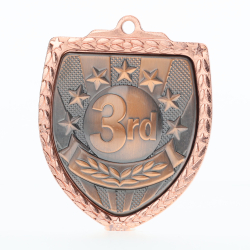 3rd Place Shield Medal 80mm - Bronze