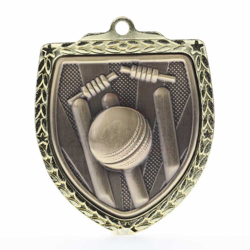 Cricket Shield Medal 80mm - Gold 