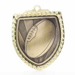 Aussie Rules Shield Medal 80mm - Gold 