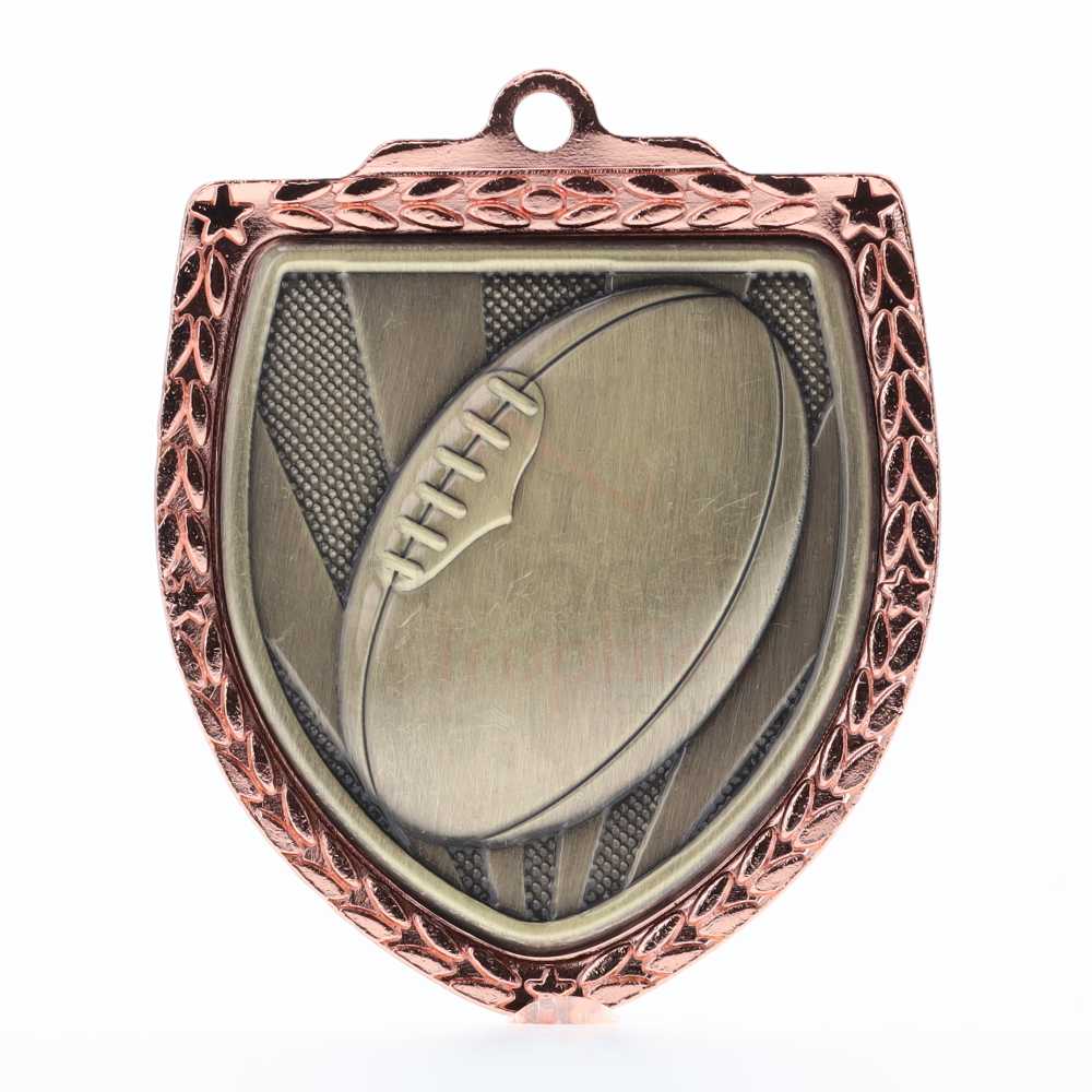 Aussie Rules Shield Medal 80mm - Bronze