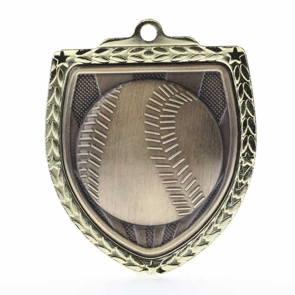 Baseball Shield Medal 80mm - Gold 