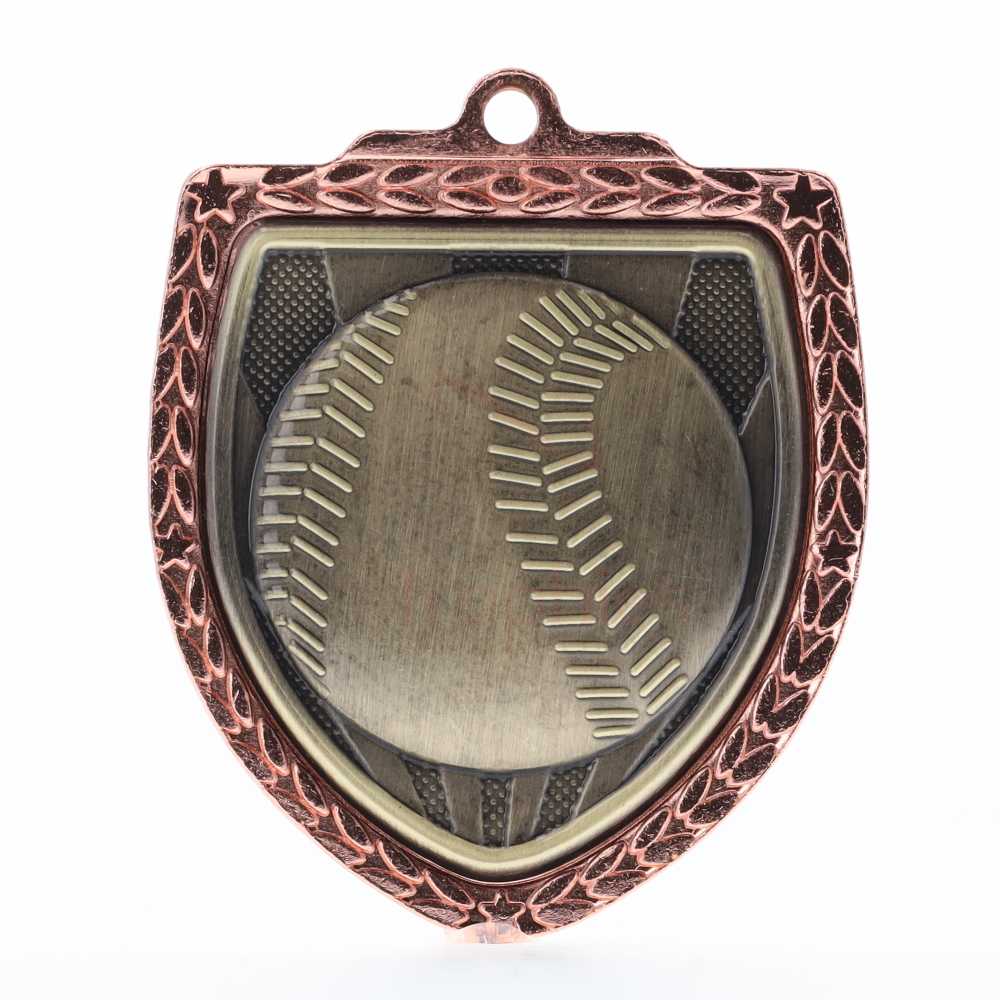 Baseball Shield Medal 80mm - Bronze