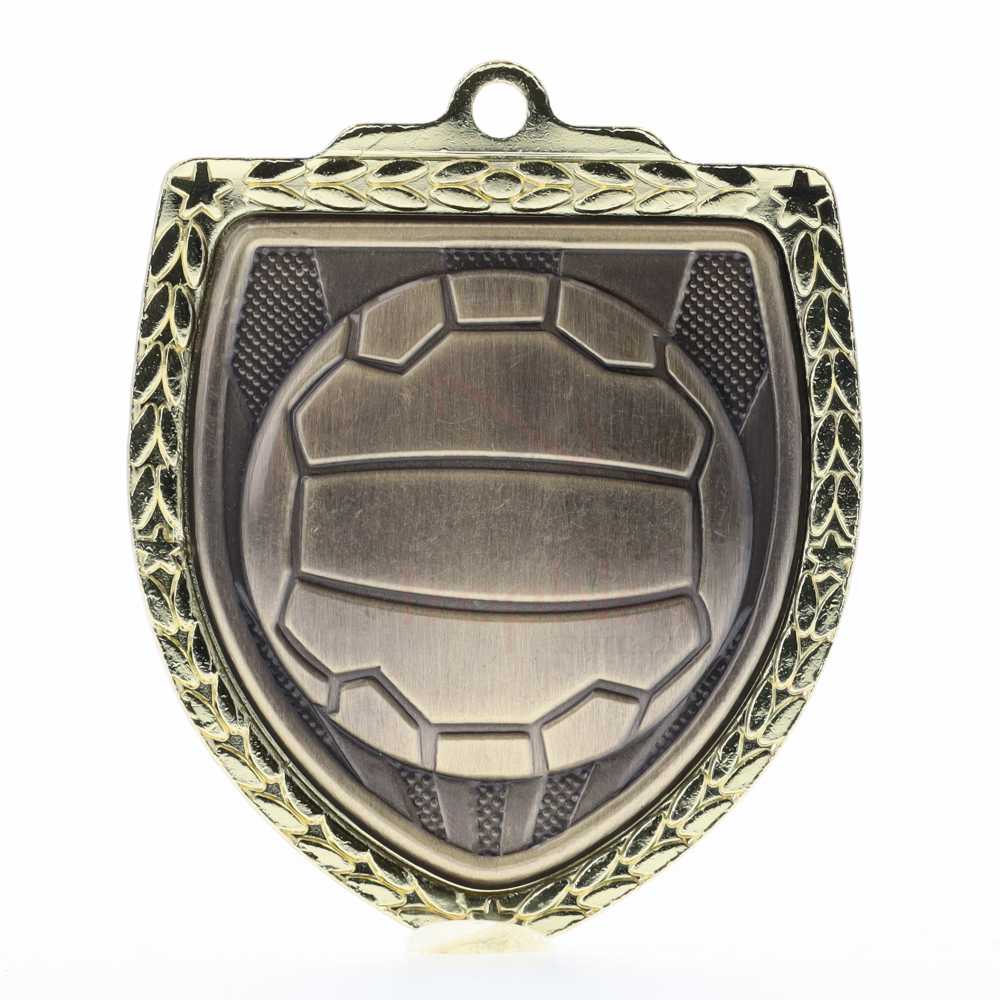 Netball Shield Medal 80mm - Gold 