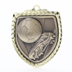 Soccer Boot Shield Medal 80mm - Gold 