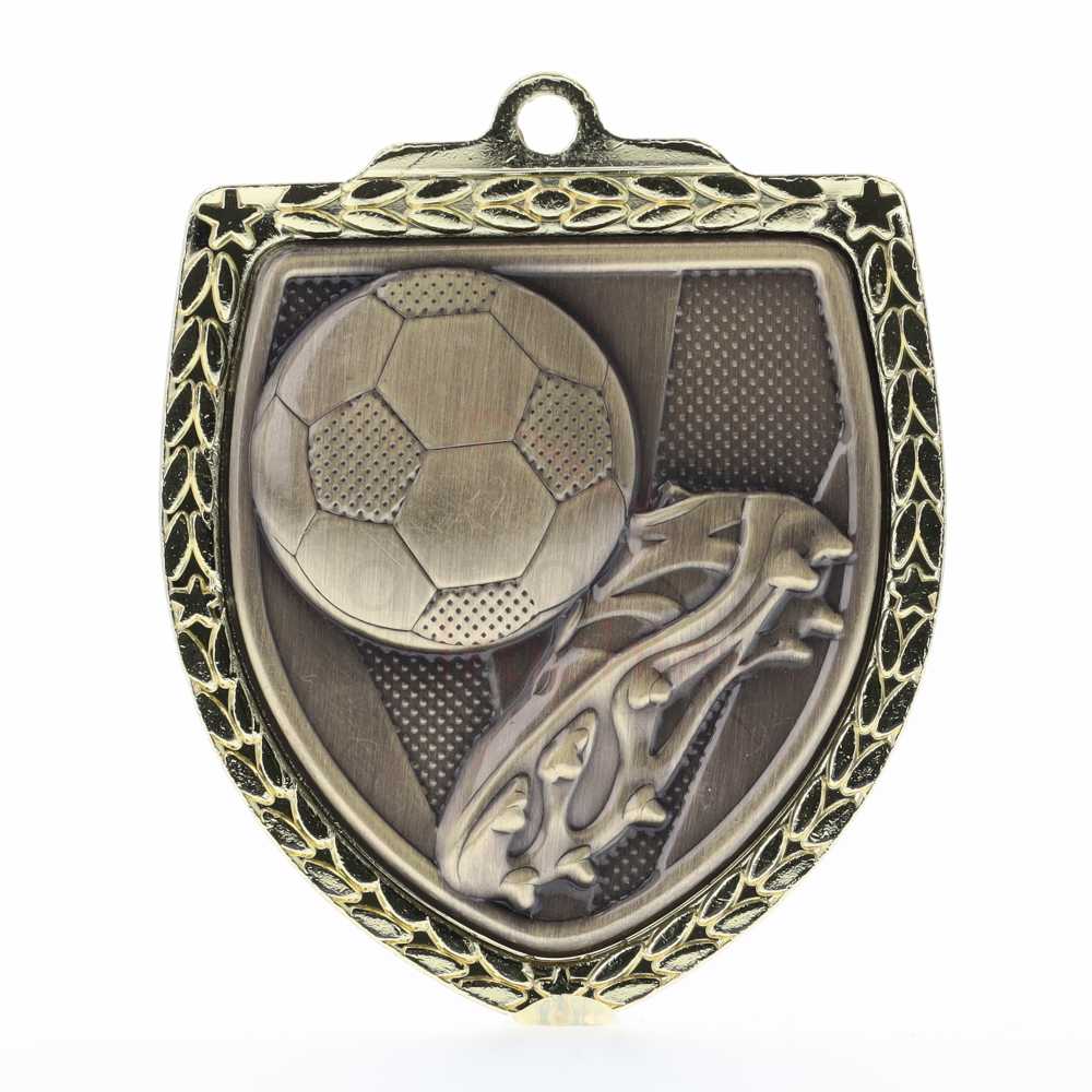 Soccer Boot Shield Medal 80mm - Gold 