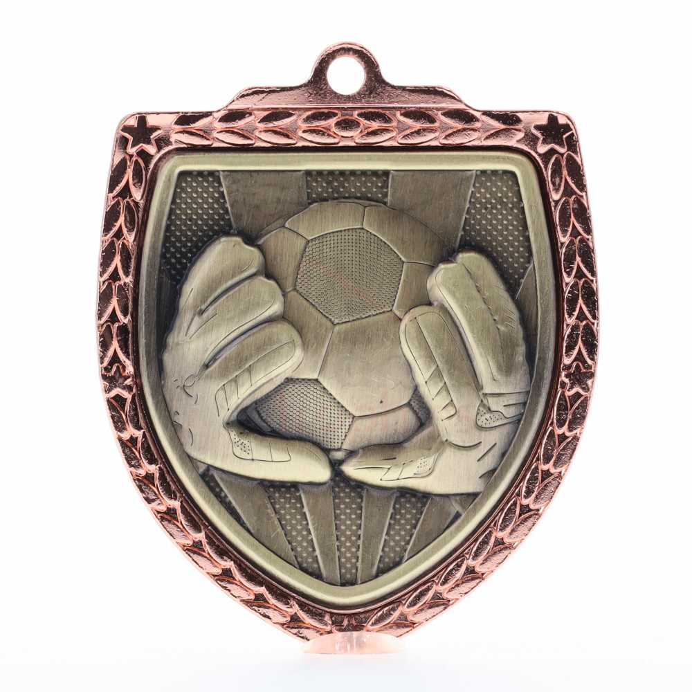 Soccer Goalkeeper Shield Medal 80mm - Bronze