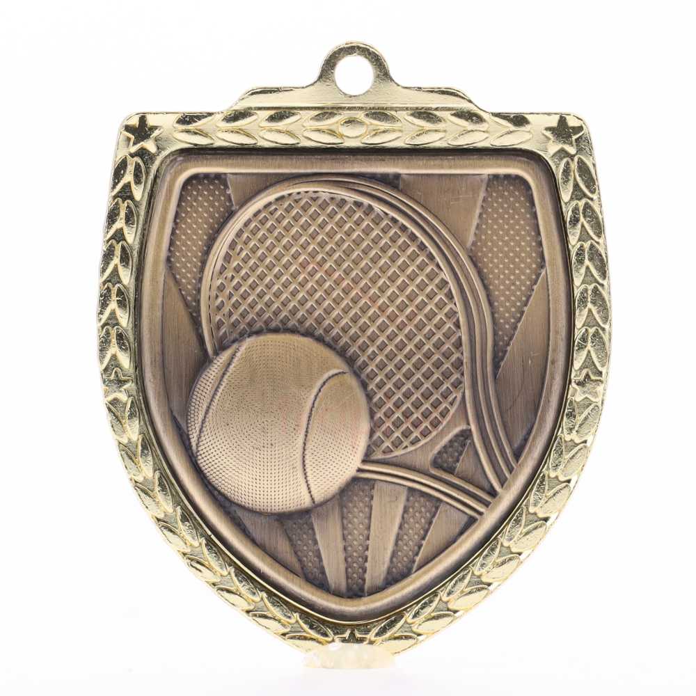 Tennis Shield Medal 80mm - Gold 