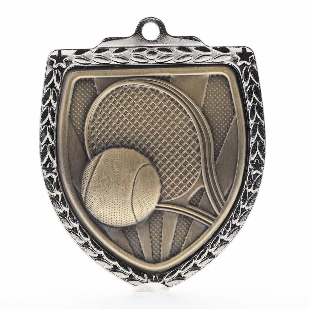 Tennis Shield Medal 80mm - Silver 