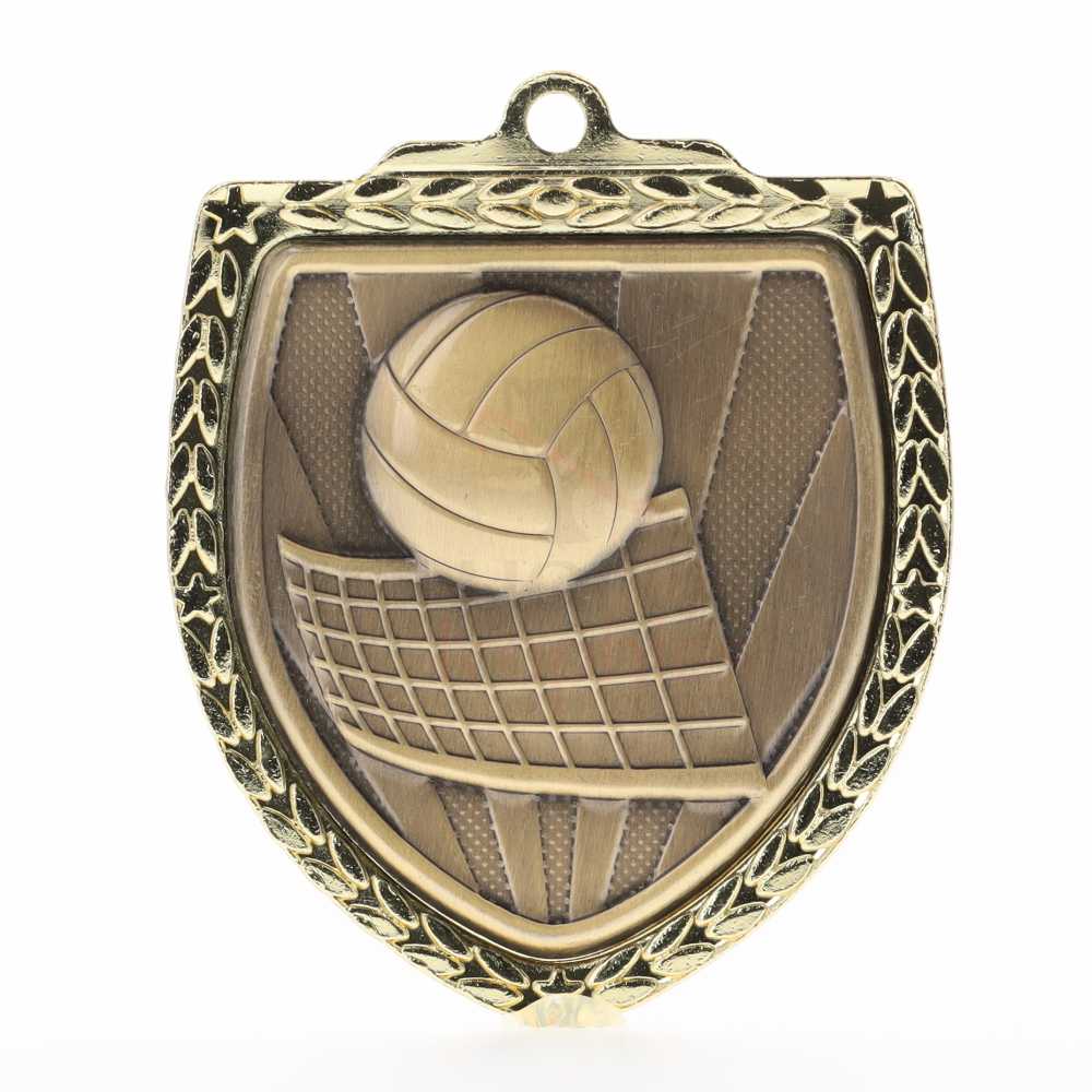 Volleyball Shield Medal 80mm - Gold 