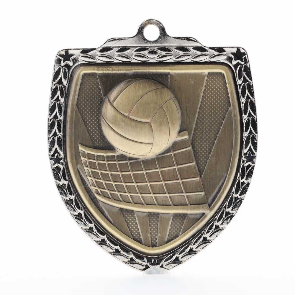 Volleyball Shield Medal 80mm - Silver 