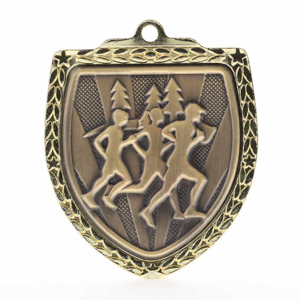 Cross Country Shield Medal 80mm - Gold 