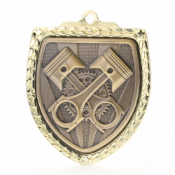 Motorsport Shield Medal 80mm - Gold 