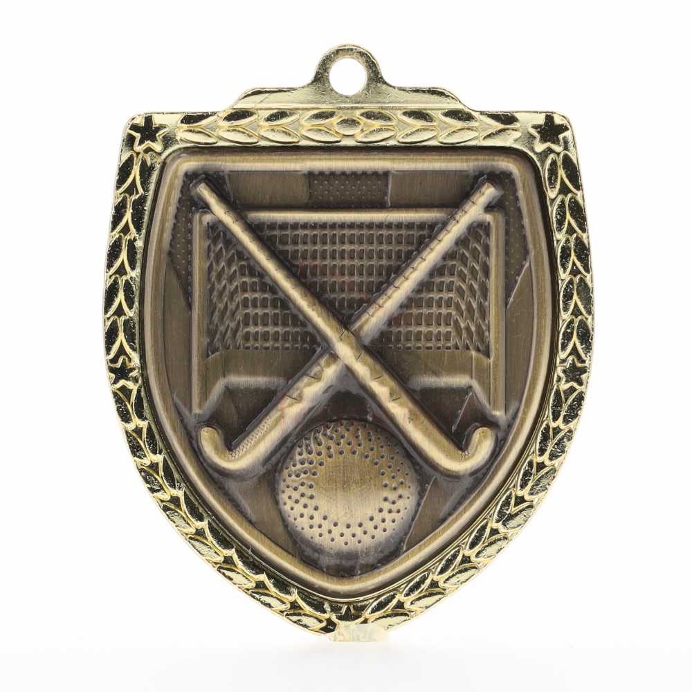 Hockey Shield Medal 80mm - Gold 