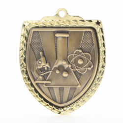Science Shield Medal 80mm - Gold 