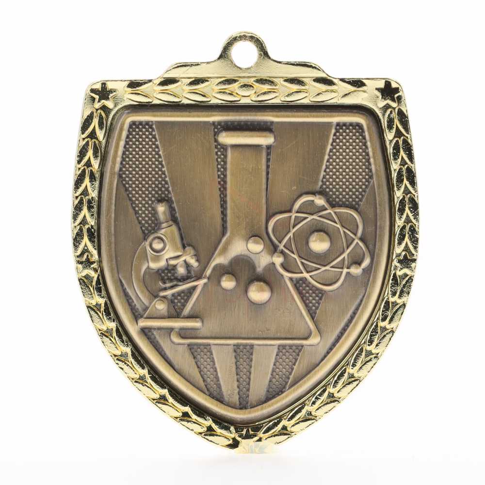 Science Shield Medal 80mm - Gold 