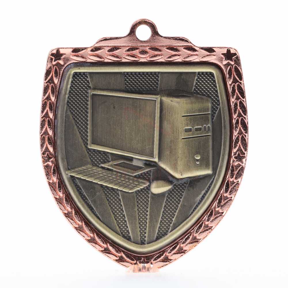 Computer Shield Medal 80mm - Bronze