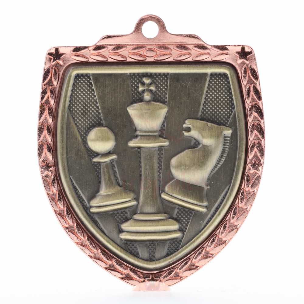 Chess Shield Medal 80mm - Bronze