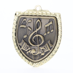 Music Shield Medal 80mm - Gold 