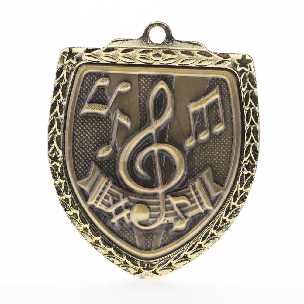 Music Shield Medal 80mm - Gold 