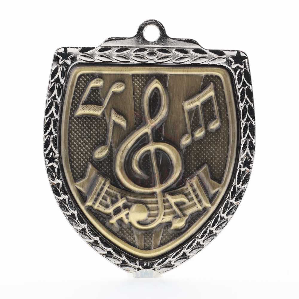 Music Shield Medal 80mm - Silver 