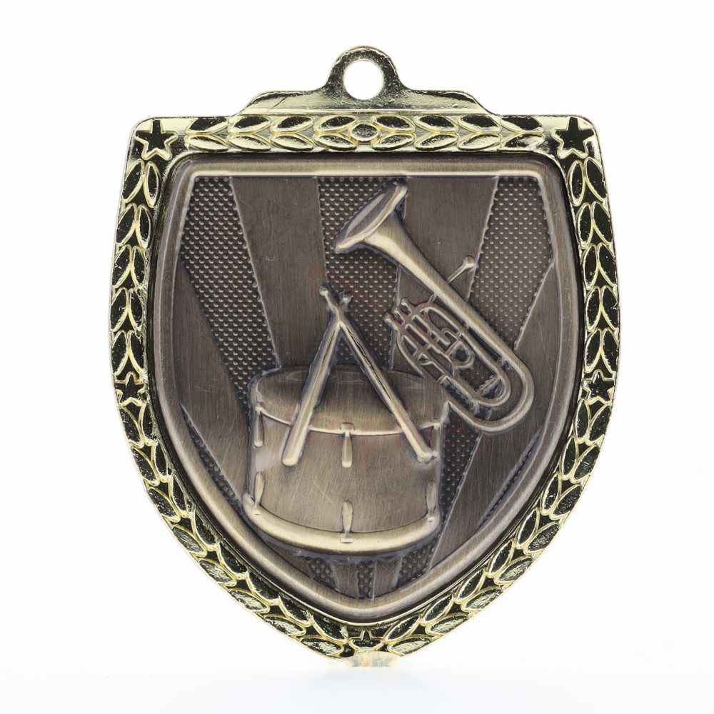 Band Shield Medal 80mm - Gold 