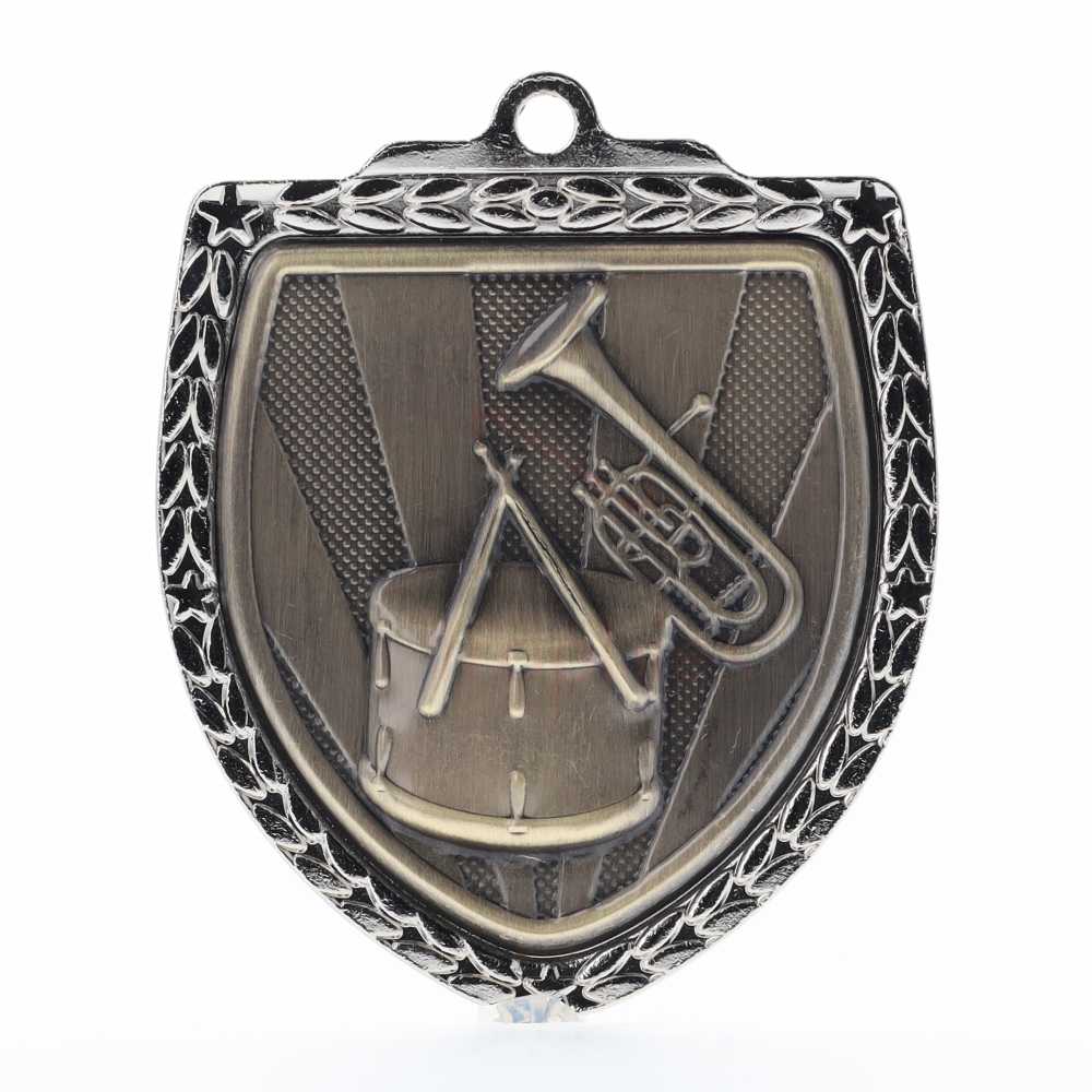 Band Shield Medal 80mm - Silver 