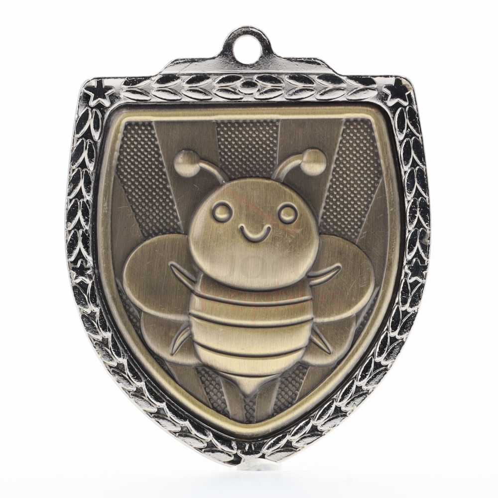 Spelling Bee Shield Medal 80mm - Silver 