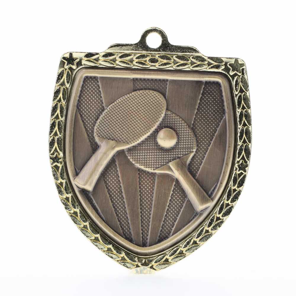 Table Tennis Shield Medal 80mm - Gold 