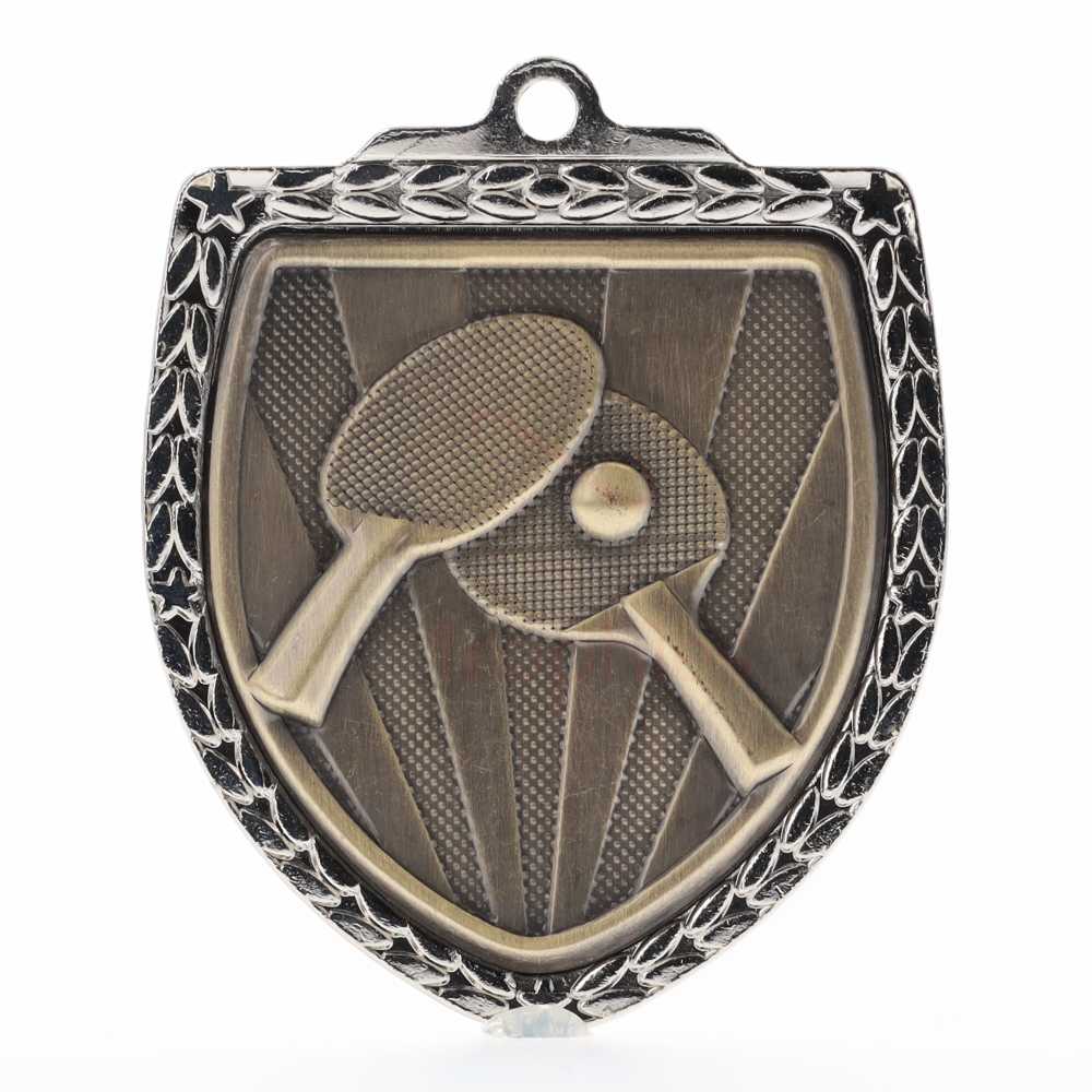 Table Tennis Shield Medal 80mm - Silver 