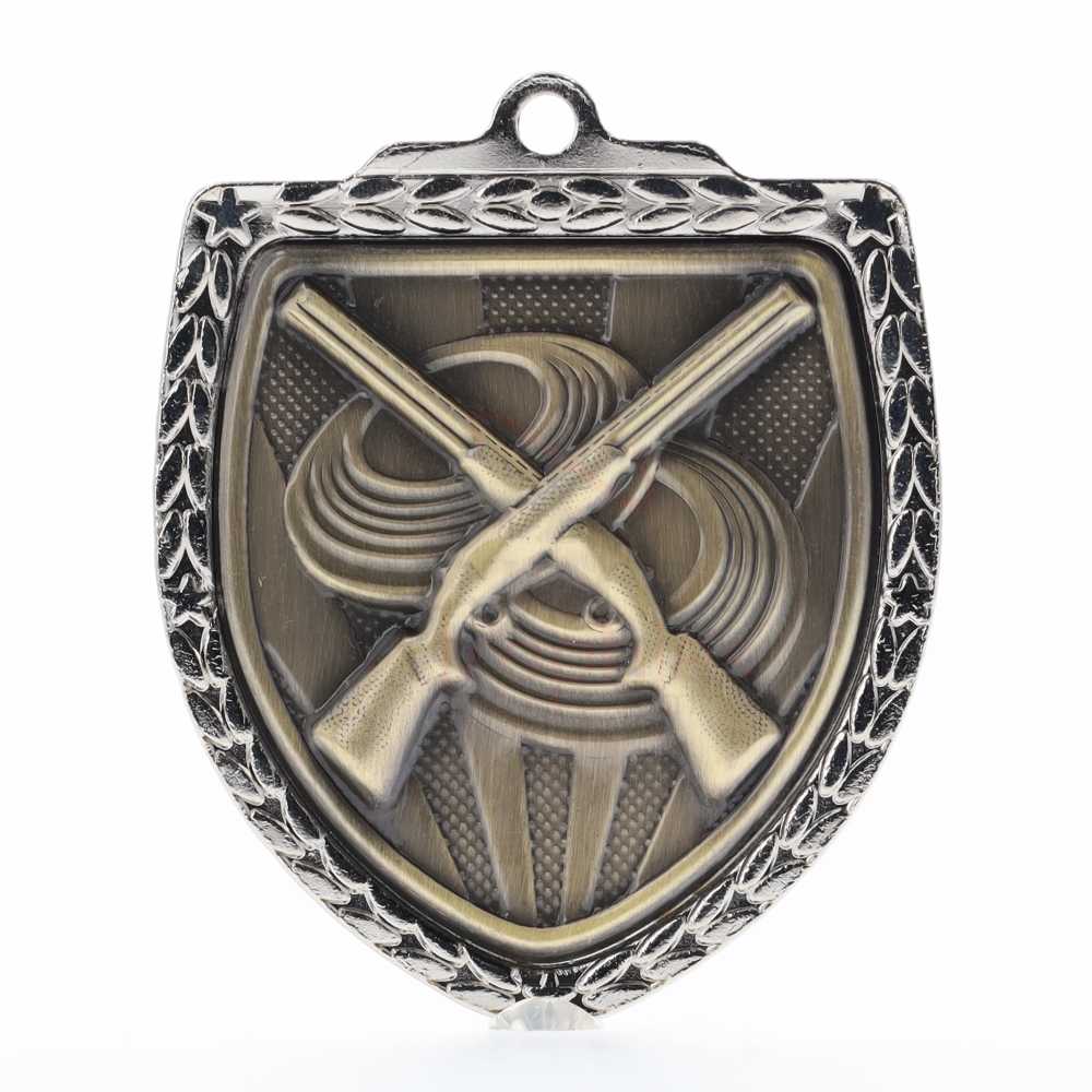 Shooting Shield Medal 80mm - Silver 