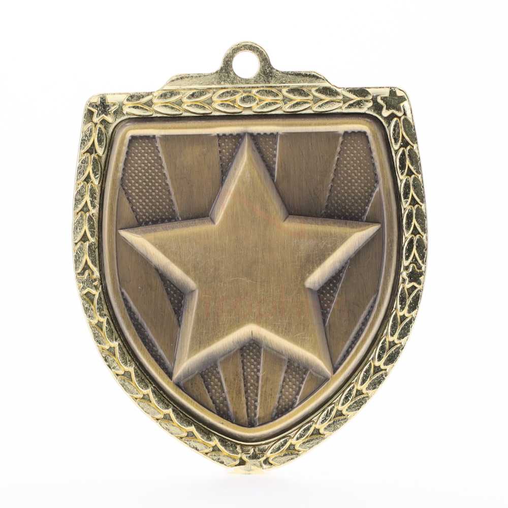 Star Shield Medal 80mm - Gold 