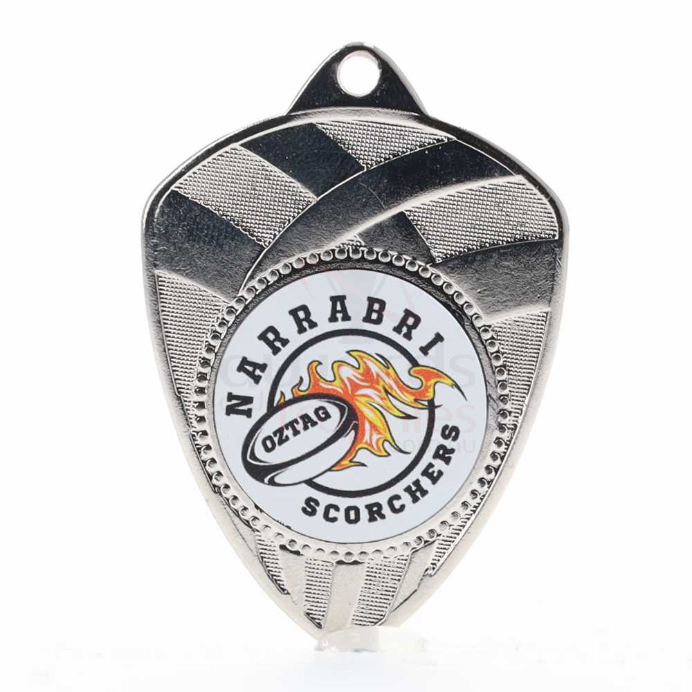 Shield Personalised Medal 66mm - Silver