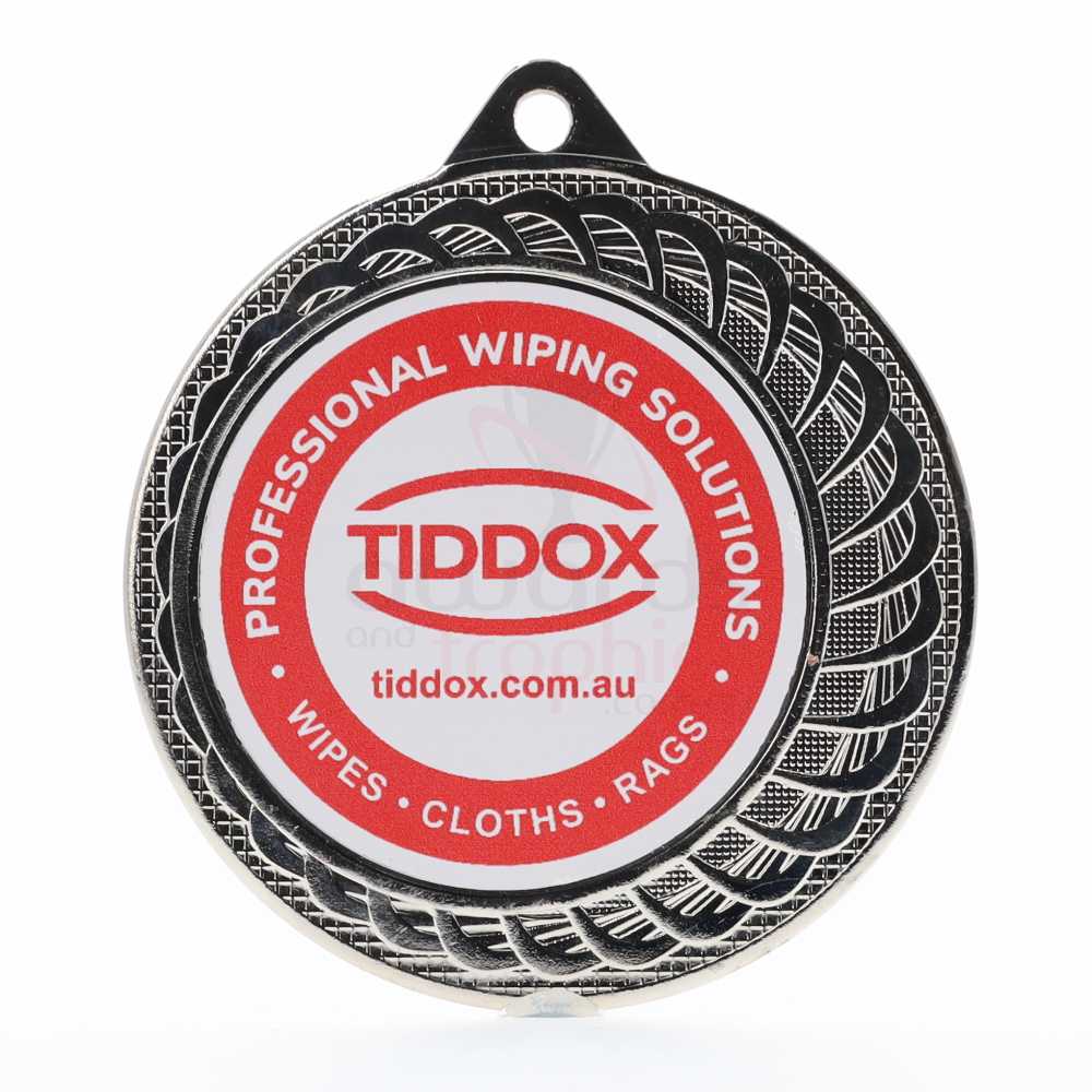 Filigree Personalised Medal 70mm - Silver