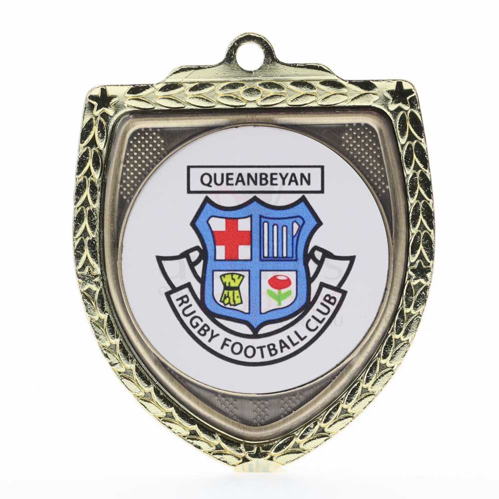 Personalised Shield Medal 80mm - Gold 