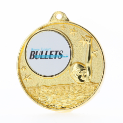 Swimming Logo Starry Medal 50mm - Gold