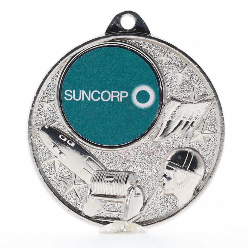 Surf Lifesaving Logo Starry Medal 50mm - Silver