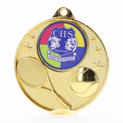 Tennis Logo Starry Medal 50mm - Gold