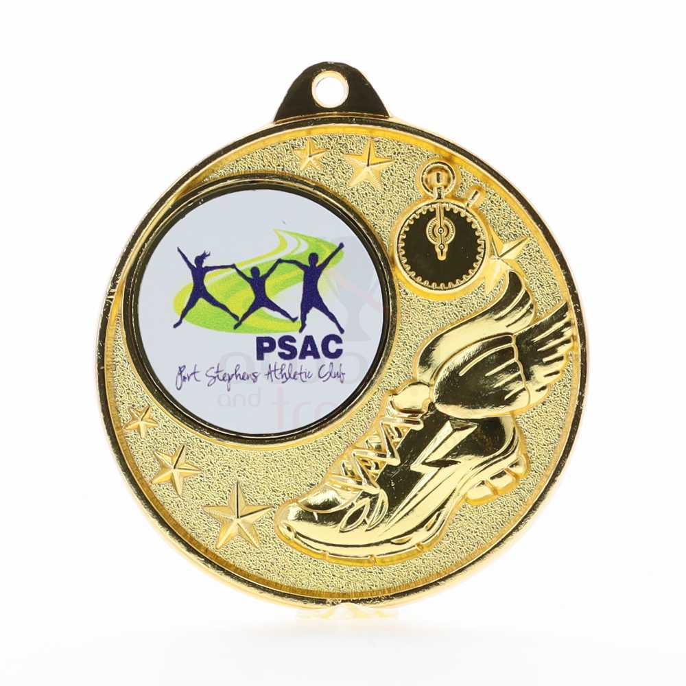 Athletics Logo Starry Medal 50mm - Gold