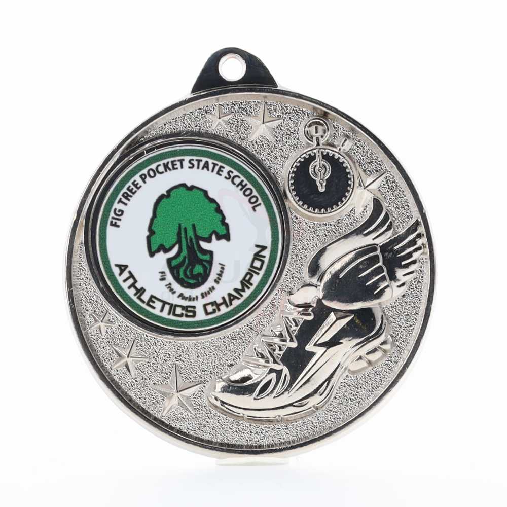 Athletics Logo Starry Medal 50mm - Silver